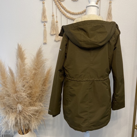 Columbia South Canyon coat faux Sherpa lining womens olive green jacket large - Picture 16 of 16